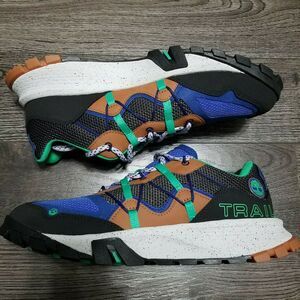 TIMBERLAND Garrison Trail Low Hiking Shoes Mens 9 Wide Blue‎ Green Black Brown